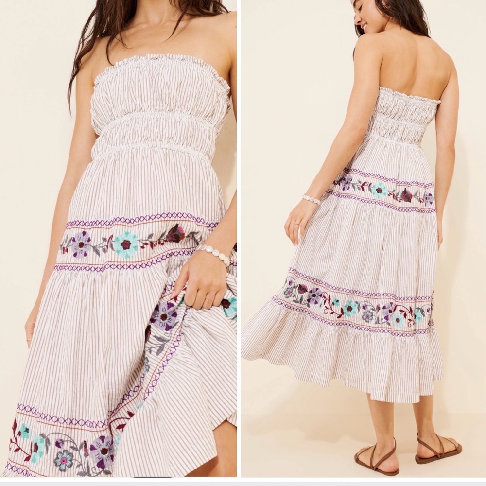 Free People Kalani Midi embroidery dress